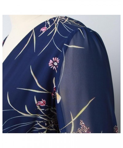 Sundresses for Women Floral Print Chiffon A Line Mini Dress Long Sleeves Dress Blue $12.59 Outdoor Shoes