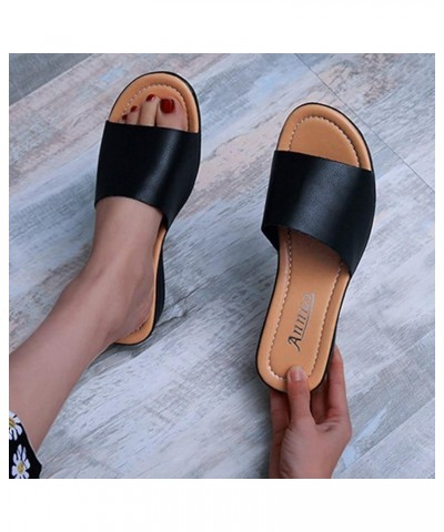 Toe Women Casual Summer Large Fashion Spring Slippers Sandals Solid Wedge Color Open and Size Women's Slipper Bath Slippers W...