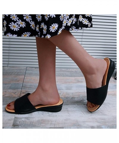 Toe Women Casual Summer Large Fashion Spring Slippers Sandals Solid Wedge Color Open and Size Women's Slipper Bath Slippers W...