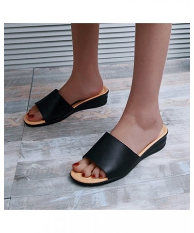 Toe Women Casual Summer Large Fashion Spring Slippers Sandals Solid Wedge Color Open and Size Women's Slipper Bath Slippers W...