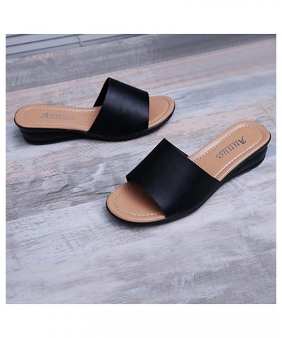 Toe Women Casual Summer Large Fashion Spring Slippers Sandals Solid Wedge Color Open and Size Women's Slipper Bath Slippers W...