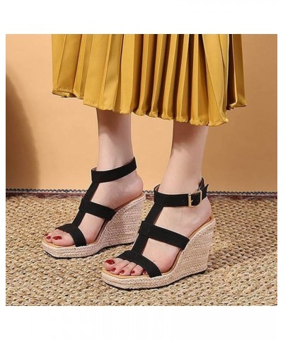 Platform Wedge Sandals for Women Espadrille Dressy Strappy Open Toe Ankle Strap Pumps Beach Shoes Comfortable Walking Slingba...