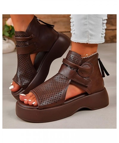 Flats for Women Open Toe Ankle Strap Espadrilles Low Wedge Casual Sandals Lightweight Flat Mules Shoes 179-ixpyn-b-brown $18....