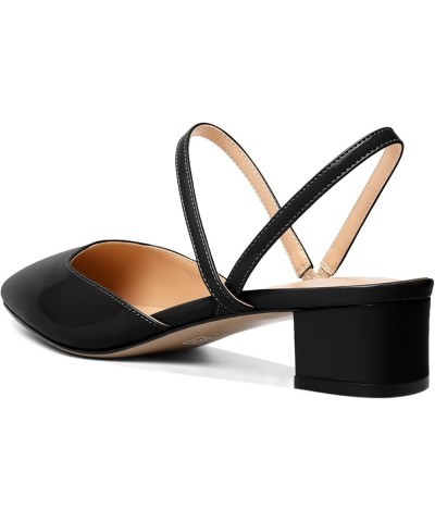 Women's Slingback Block Heels Pointed Toe Low Chunky Heel Sandals Elastic Ankle Strap Formal Party Dress Pumps Shoes Black $3...