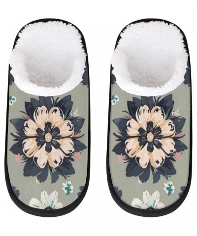 Luxuriant Flower Winter Spa Slippers for Women Men House Slippers Soft Memory Foam Slippers Non-Slip Indoor Outdoor Travel Be...