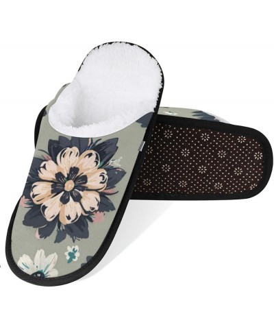 Luxuriant Flower Winter Spa Slippers for Women Men House Slippers Soft Memory Foam Slippers Non-Slip Indoor Outdoor Travel Be...