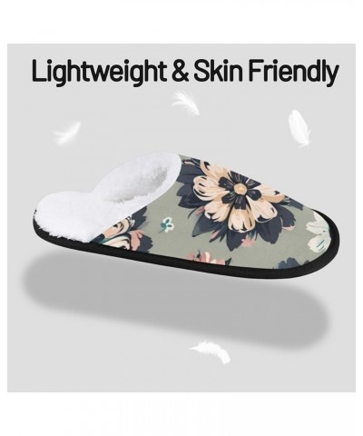 Luxuriant Flower Winter Spa Slippers for Women Men House Slippers Soft Memory Foam Slippers Non-Slip Indoor Outdoor Travel Be...