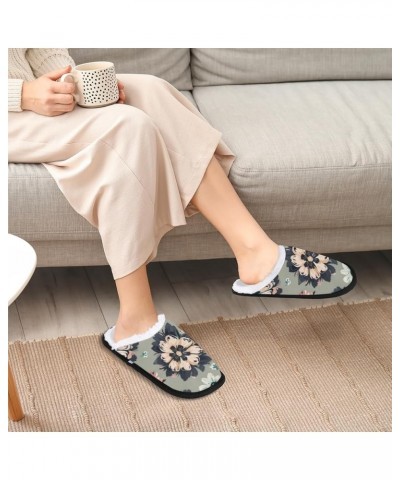 Luxuriant Flower Winter Spa Slippers for Women Men House Slippers Soft Memory Foam Slippers Non-Slip Indoor Outdoor Travel Be...