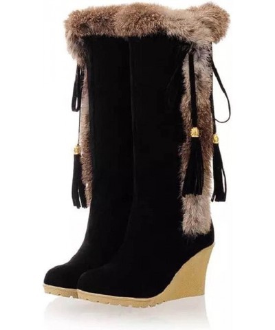 Waterproof Winter Women Shoes Snow Boots Fur-Lined Slip On Warm Ankle Platform Fashion Foot Furry Padded for Winter Black $20...