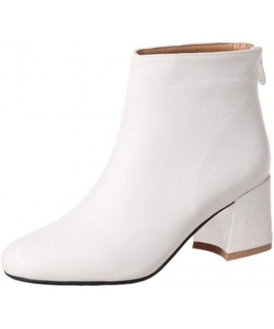 Women Ankle Chelsea Boots White $23.12 Boots