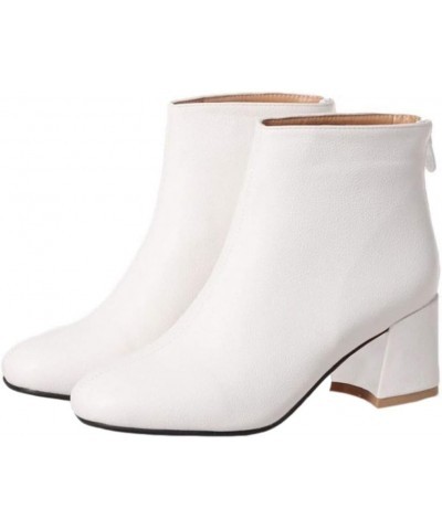 Women Ankle Chelsea Boots White $23.12 Boots