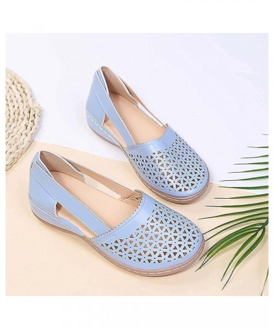 Orthopedic Wedge Sandals for Women Closed Toe Hollow Out Vintage Platform Sandals Faux Leather Round Toe Orthopedic Summer Be...