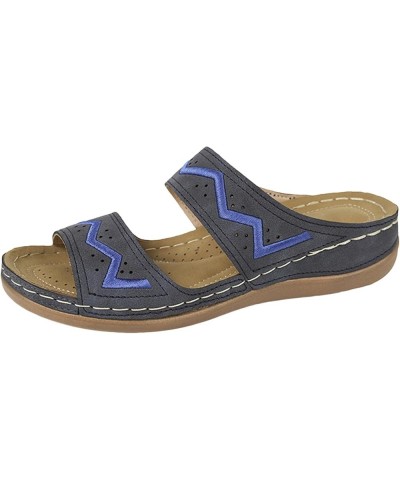 Orthopedic Sandals for Women Dressy Summer Comfortable Walking Sandals with Arch Support Platform Wedge Shoes A1-blue $9.77 O...