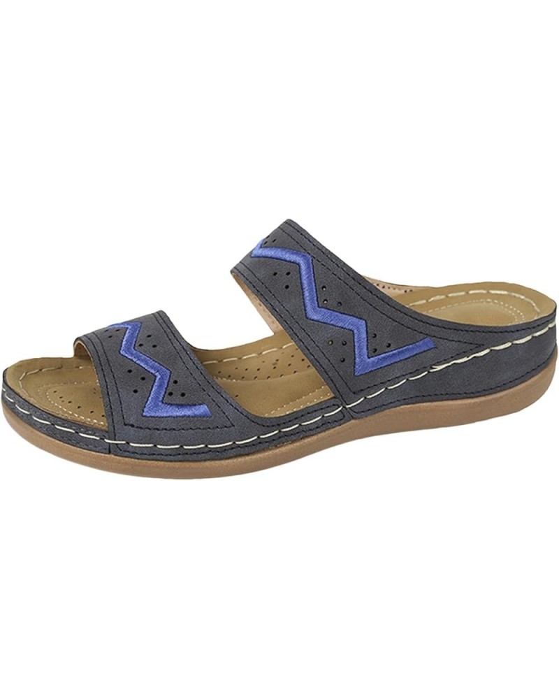 Orthopedic Sandals for Women Dressy Summer Comfortable Walking Sandals with Arch Support Platform Wedge Shoes A1-blue $9.77 O...