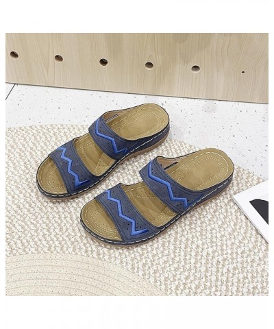 Orthopedic Sandals for Women Dressy Summer Comfortable Walking Sandals with Arch Support Platform Wedge Shoes A1-blue $9.77 O...