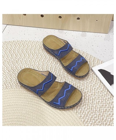 Orthopedic Sandals for Women Dressy Summer Comfortable Walking Sandals with Arch Support Platform Wedge Shoes A1-blue $9.77 O...