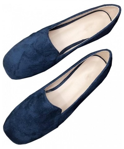 Women's Square Toe Slip on Ballets Flats Casual Comfortable Dress Flat Shoes B Blue $14.75 Flats