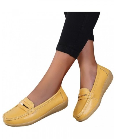 Slip on Loafer Shoes for Women Dressy Comfortable Round Toe Flats Shoes Classic Leather Dress Shoes Casual Flat Walking Sneak...