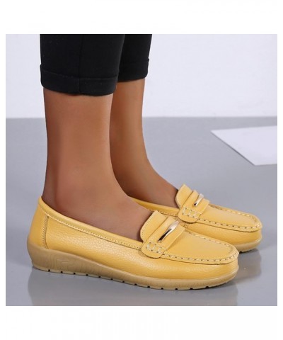 Slip on Loafer Shoes for Women Dressy Comfortable Round Toe Flats Shoes Classic Leather Dress Shoes Casual Flat Walking Sneak...