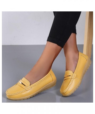 Slip on Loafer Shoes for Women Dressy Comfortable Round Toe Flats Shoes Classic Leather Dress Shoes Casual Flat Walking Sneak...