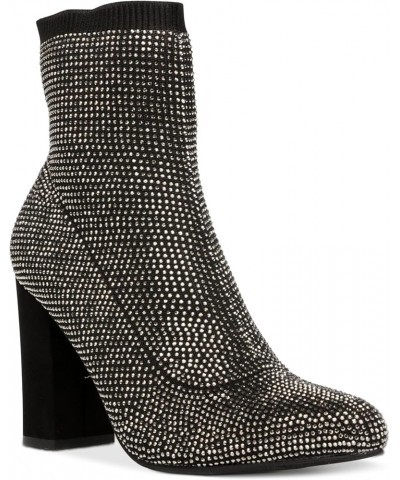 Womens Baybe Rhinestone Block Heel Ankle Boots Pewter Bling $21.26 Boots