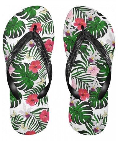 Tropical Palm Leaves Flops Slip Sandals for Women Men, Beach Shoes Casual Thong Sandal 458 $11.01 Sandals