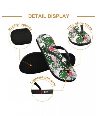 Tropical Palm Leaves Flops Slip Sandals for Women Men, Beach Shoes Casual Thong Sandal 458 $11.01 Sandals