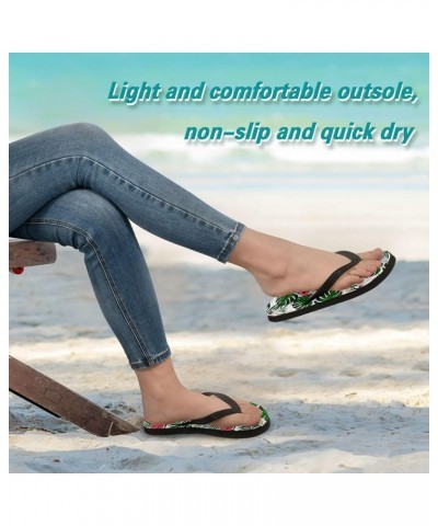 Tropical Palm Leaves Flops Slip Sandals for Women Men, Beach Shoes Casual Thong Sandal 458 $11.01 Sandals