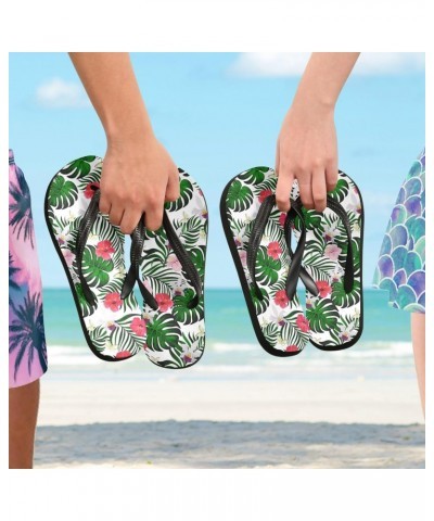 Tropical Palm Leaves Flops Slip Sandals for Women Men, Beach Shoes Casual Thong Sandal 458 $11.01 Sandals