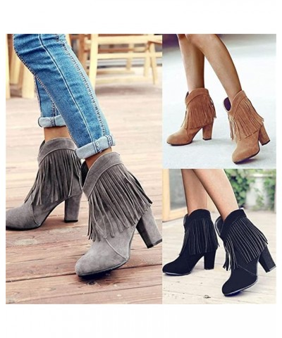 Ankle Boots For Women With Heel Chunky Block Booties Western Shoes Dressy Wide Width Side Zipper Short Boots Rm-red $16.65 Boots