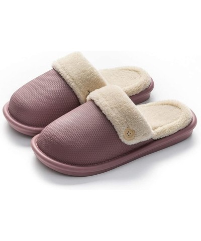 Cotton Slippers Winter New Home Bathroom Waterproof Women Fur Slippers Warm Detachable Plush Bedroom Couples Shoes Ladies Fur...