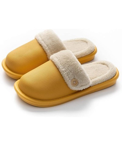 Cotton Slippers Winter New Home Bathroom Waterproof Women Fur Slippers Warm Detachable Plush Bedroom Couples Shoes Ladies Fur...