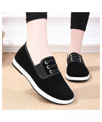 Shoes for Women Sneakers Women Breathable Lace Up Shoes Flats Casual Shoes Unisex Lightweight Work Shoes Bb2-black $11.99 Ath...