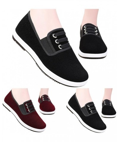 Shoes for Women Sneakers Women Breathable Lace Up Shoes Flats Casual Shoes Unisex Lightweight Work Shoes Bb2-black $11.99 Ath...