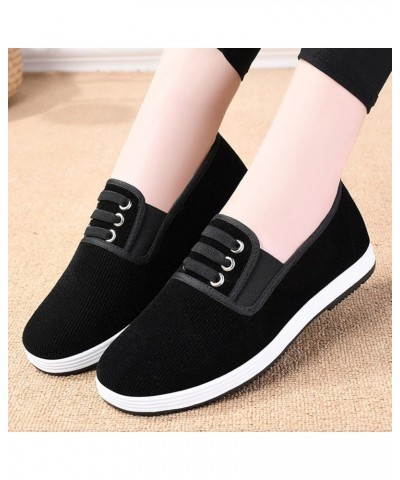 Shoes for Women Sneakers Women Breathable Lace Up Shoes Flats Casual Shoes Unisex Lightweight Work Shoes Bb2-black $11.99 Ath...