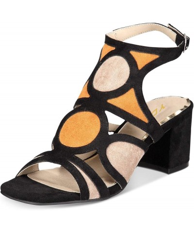 Women's Sexy Strappy Square Toe Low Heel Sandals Ankle Straps Cutout Pumps Block Shoes Nude $40.90 Sandals