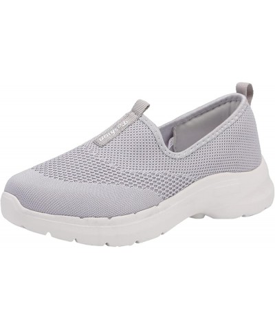 Wide Width Sneakers for Women Breathable Mesh Sneaker Slip On Tennis Shoes Women Lightweight Knit Sneakers Grey $15.98 Fashio...