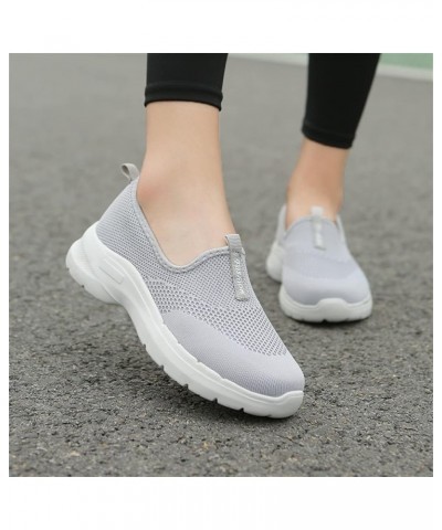 Wide Width Sneakers for Women Breathable Mesh Sneaker Slip On Tennis Shoes Women Lightweight Knit Sneakers Grey $15.98 Fashio...