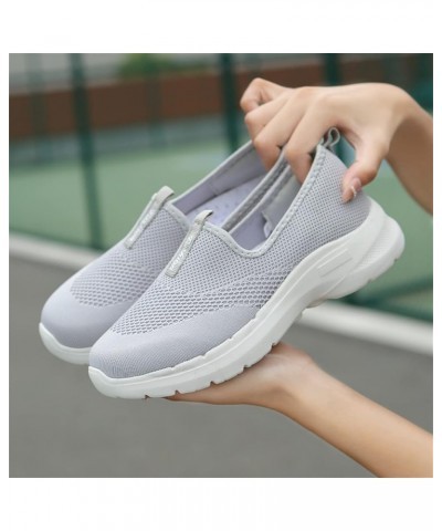 Wide Width Sneakers for Women Breathable Mesh Sneaker Slip On Tennis Shoes Women Lightweight Knit Sneakers Grey $15.98 Fashio...