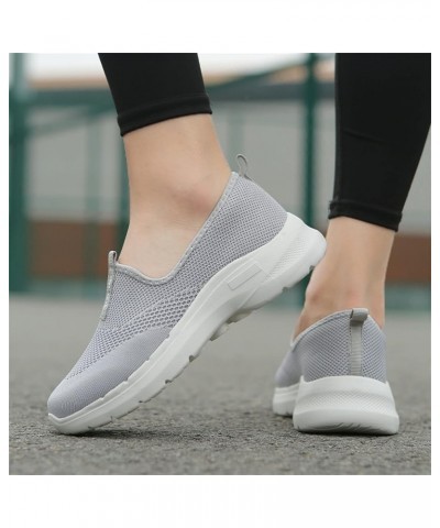 Wide Width Sneakers for Women Breathable Mesh Sneaker Slip On Tennis Shoes Women Lightweight Knit Sneakers Grey $15.98 Fashio...