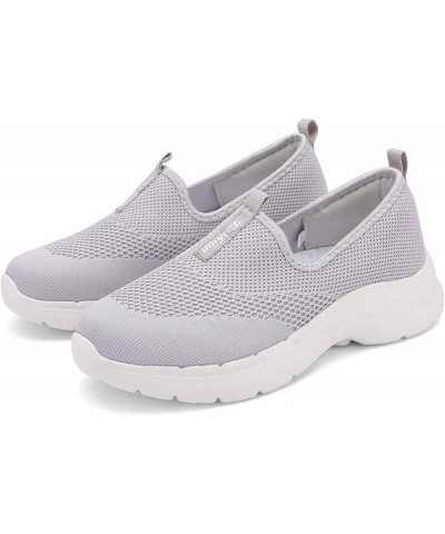 Wide Width Sneakers for Women Breathable Mesh Sneaker Slip On Tennis Shoes Women Lightweight Knit Sneakers Grey $15.98 Fashio...