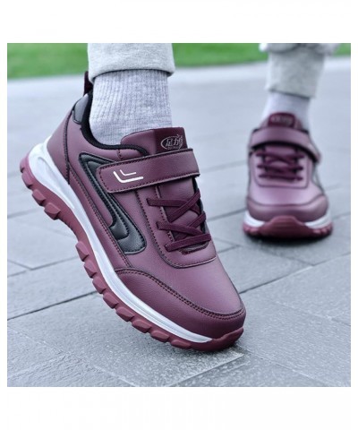 Wide Width Sneakers for Women Athletic Trainers Memory Foam Shoes Women Women's Fashion Sneakers Wine-6 $22.86 Athletic Shoes