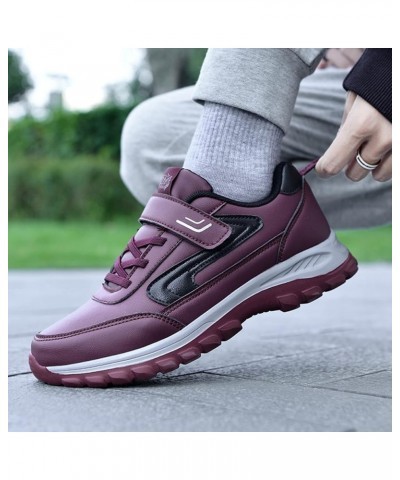 Wide Width Sneakers for Women Athletic Trainers Memory Foam Shoes Women Women's Fashion Sneakers Wine-6 $22.86 Athletic Shoes