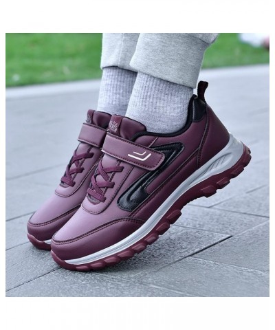 Wide Width Sneakers for Women Athletic Trainers Memory Foam Shoes Women Women's Fashion Sneakers Wine-6 $22.86 Athletic Shoes