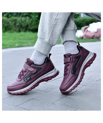 Wide Width Sneakers for Women Athletic Trainers Memory Foam Shoes Women Women's Fashion Sneakers Wine-6 $22.86 Athletic Shoes