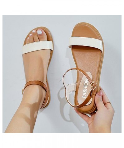 Sliders for Women Sandals Women Sandals Fashion Simple Roman Style Shoes Comfortable Flat Bottom Large Casual Versatile Casua...