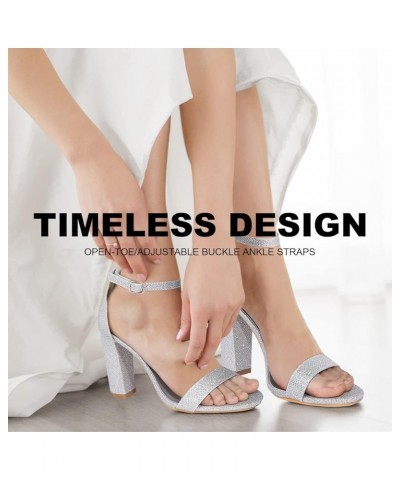 womens Ankle Strap Silver Glitter $20.58 Sandals