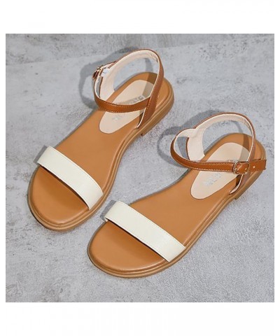 Sliders for Women Sandals Women Sandals Fashion Simple Roman Style Shoes Comfortable Flat Bottom Large Casual Versatile Casua...