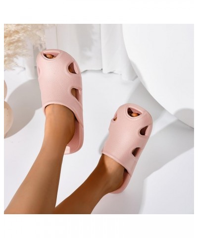 Cloud Slippers for Women and Men, House Slippers Indoor & Outdoor Pillow Slipper Bathroom Sandals Leather Grain Slides Pink $...