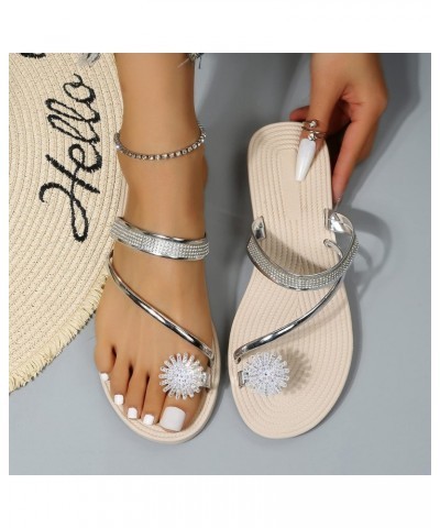 Sandals for Women with Arch Support for Comfortable Walk Women Sandals Girls Pearl Set Toe Womens Bow Tie (Silver, 8) $12.24 ...